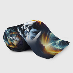 Плед флисовый Молнии и горы, цвет: 3D-велсофт — фото 2