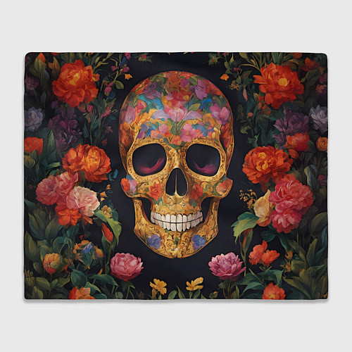 Плед Bright colors and skull / 3D-Велсофт – фото 1