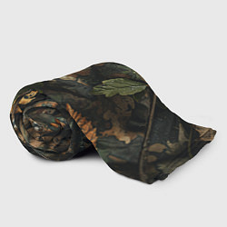 Плед флисовый Реалистичный охотничий камуфляж из ткани и листьев, цвет: 3D-велсофт — фото 2