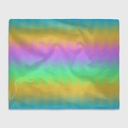Плед флисовый Мягкие неоновые зигзаги, цвет: 3D-велсофт