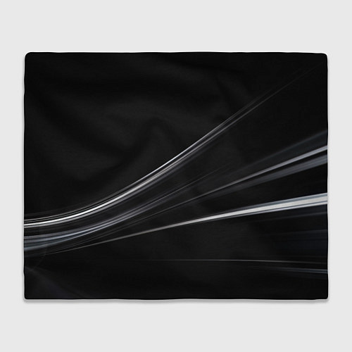 Плед Белые полосы на черной абстракции / 3D-Велсофт – фото 1