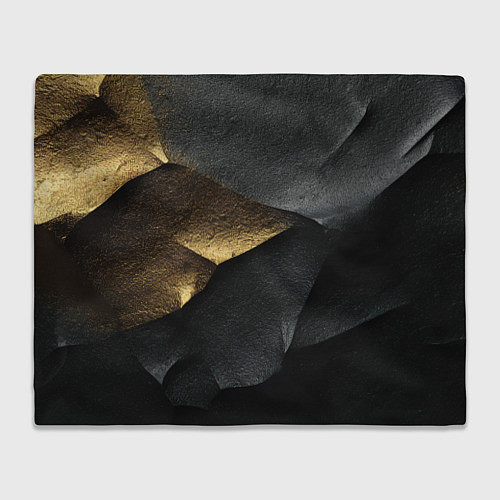 Плед Черная текстура с золотистым напылением / 3D-Велсофт – фото 1