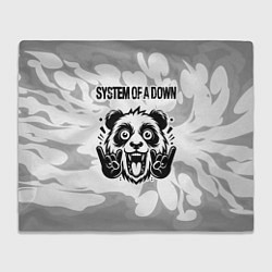 Плед System of a Down рок панда на светлом фоне