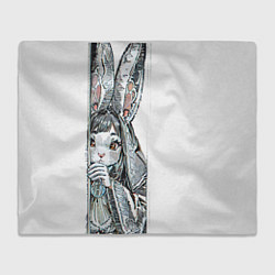 Плед флисовый Застенчивый кролик, цвет: 3D-велсофт