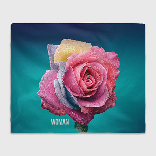 Плед Роза на голубом - woman / 3D-Велсофт – фото 1