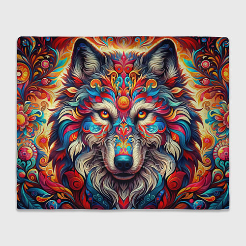 Плед Красочный волк / 3D-Велсофт – фото 1