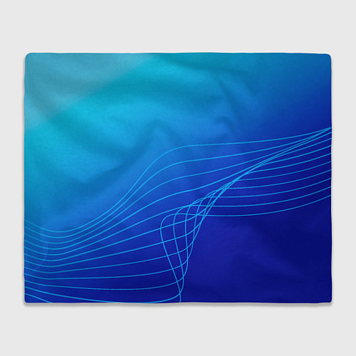 Плед Синий градиент полосы / 3D-Велсофт – фото 1