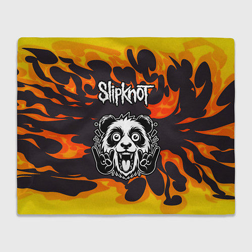 Плед Slipknot рок панда и огонь / 3D-Велсофт – фото 1