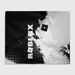 Плед флисовый Роблокс - черно-белая абстракция, цвет: 3D-велсофт