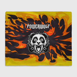 Плед Powerwolf рок панда и огонь