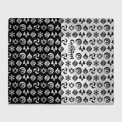 Плед Genshin Impact - black and white