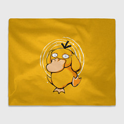 Плед флисовый Псидак желтая утка покемон, цвет: 3D-велсофт