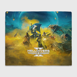 Плед флисовый Адские десантники против жуков - helldivers 2, цвет: 3D-велсофт