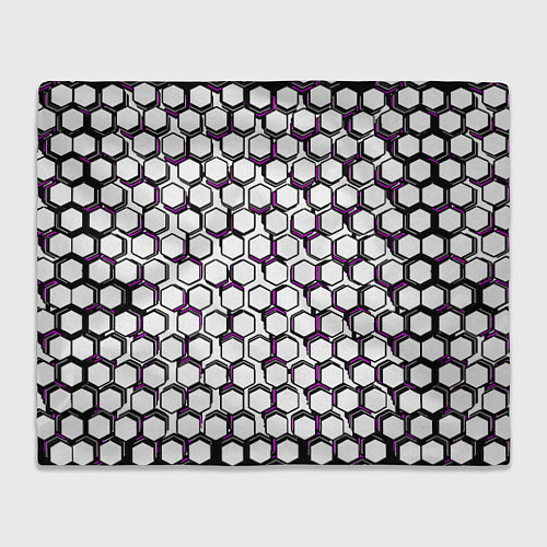 Плед Киберпанк узор из шестиугольников розовый / 3D-Велсофт – фото 1