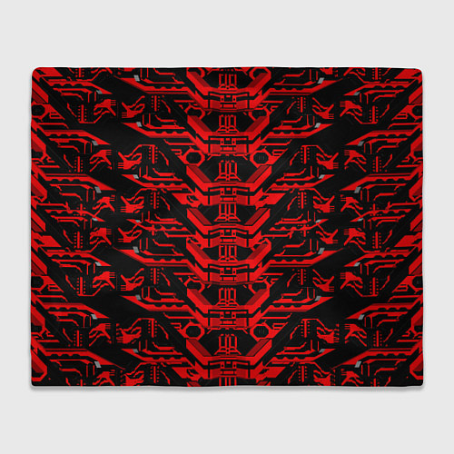 Плед Красная техно-броня на чёрном фоне / 3D-Велсофт – фото 1