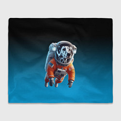 Плед флисовый Далматинец космонавт в открытом космосе, цвет: 3D-велсофт