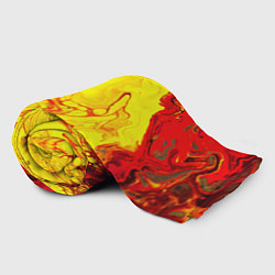 Плед флисовый Красные и желтые разводы, цвет: 3D-велсофт — фото 2