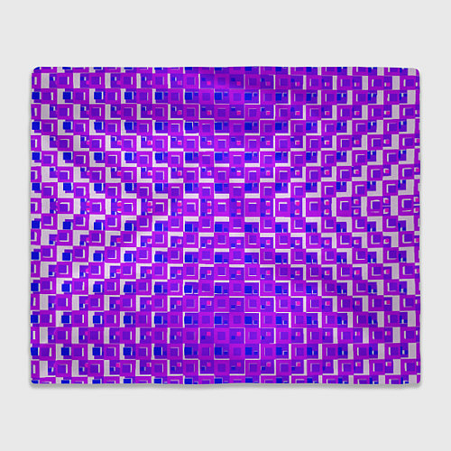 Плед Фиолетовые квадраты на белом фоне / 3D-Велсофт – фото 1