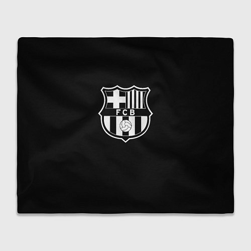 Плед Barcelona fc club белое лого / 3D-Велсофт – фото 1