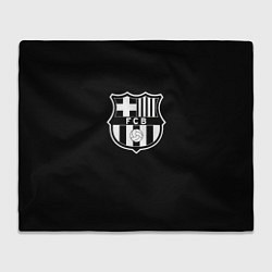 Плед флисовый Barcelona fc club белое лого, цвет: 3D-велсофт