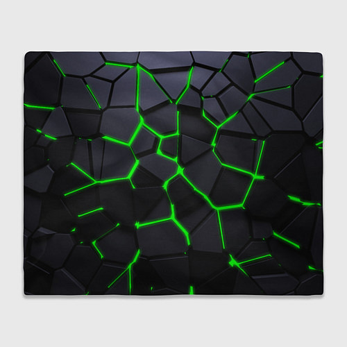 Плед Зеленые плиты киберпанк / 3D-Велсофт – фото 1