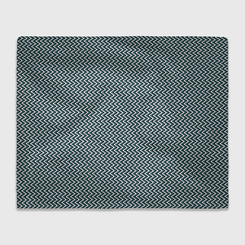 Плед Треугольные полосы бело-бирюзовый / 3D-Велсофт – фото 1