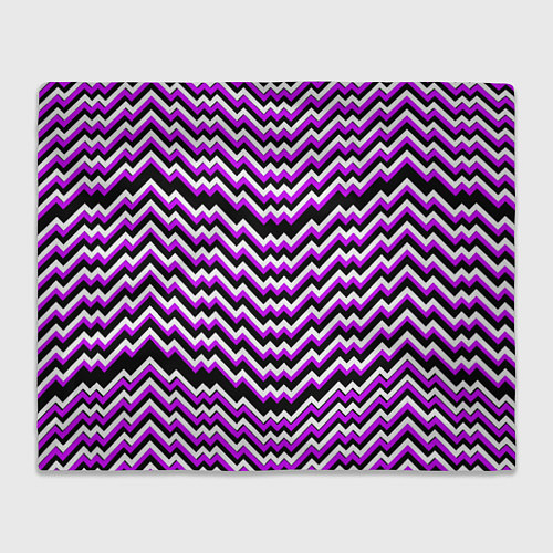 Плед Фиолетовые и белые ломаные линии / 3D-Велсофт – фото 1