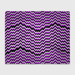 Плед флисовый Фиолетовые и белые ломаные линии, цвет: 3D-велсофт
