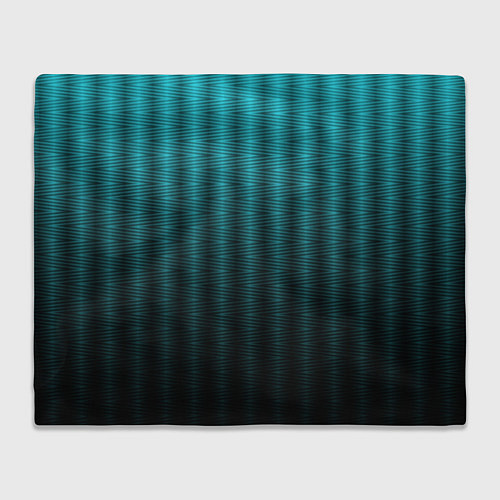 Плед Градиент полосатый чёрно-бирюзовый / 3D-Велсофт – фото 1