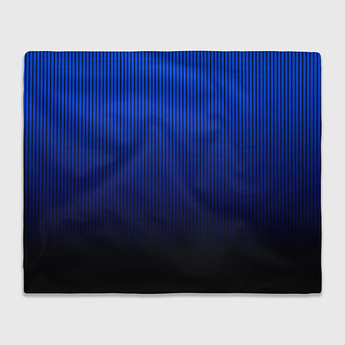 Плед Полосатый градиент сине-чёрный / 3D-Велсофт – фото 1