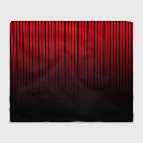 Плед Красно-чёрный градиент в полоску / 3D-Велсофт – фото 1
