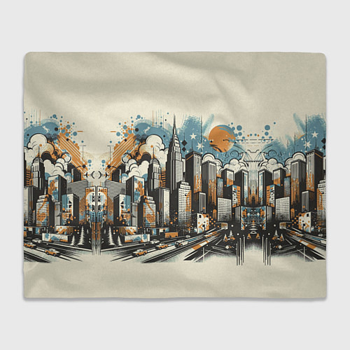 Плед Рисунок города с небоскребами / 3D-Велсофт – фото 1