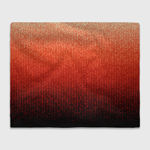 Плед Полосатый градиент оранжево-красный в чёрный / 3D-Велсофт – фото 1