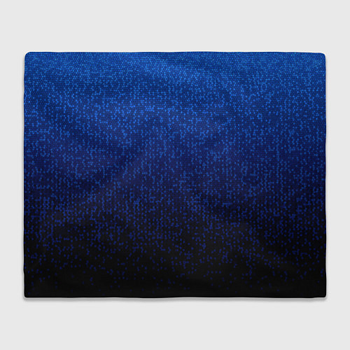 Плед Градиент мелкая мозаика сине-чёрный / 3D-Велсофт – фото 1