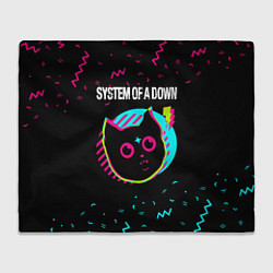 Плед флисовый System of a Down - rock star cat, цвет: 3D-велсофт