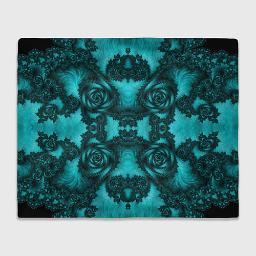 Плед Узорные бирюзовые фракталы / 3D-Велсофт – фото 1