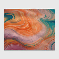 Плед флисовый Мраморный паттерн, цвет: 3D-велсофт