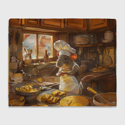 Плед Крыса повар готовит на кухне / 3D-Велсофт – фото 1