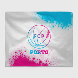 Плед флисовый Porto neon gradient style, цвет: 3D-велсофт