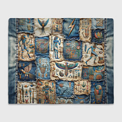 Плед флисовый Пэчворк из Египетских мотивов, цвет: 3D-велсофт