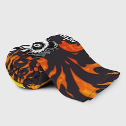 Плед флисовый Deep Purple рок панда и огонь, цвет: 3D-велсофт — фото 2