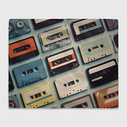 Плед флисовый Ретро аудио кассеты, цвет: 3D-велсофт