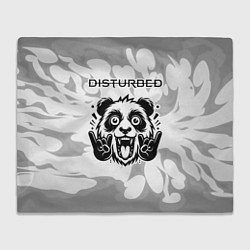 Плед Disturbed рок панда на светлом фоне