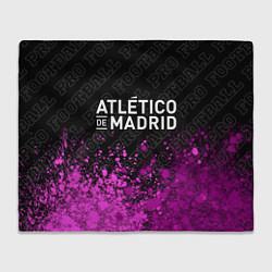 Плед флисовый Atletico Madrid pro football посередине, цвет: 3D-велсофт