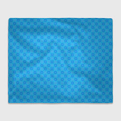 Плед флисовый Лазурный голубой цветочный паттерн, цвет: 3D-велсофт