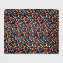 Плед флисовый Гриб красный мухомор паттерн, цвет: 3D-велсофт