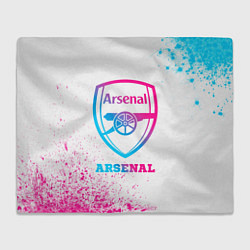 Плед флисовый Arsenal neon gradient style, цвет: 3D-велсофт