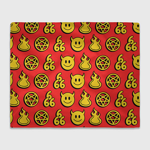 Плед 666 y2k emoji pattern / 3D-Велсофт – фото 1