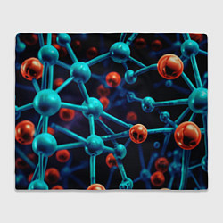 Плед флисовый Молекулы под микроскопом, цвет: 3D-велсофт