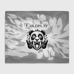 Плед флисовый Coldplay рок панда на светлом фоне, цвет: 3D-велсофт